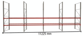 META Palettenregal MULTIPAL für 36 Paletten, 11225 mm breit, 3 Lagerebenen