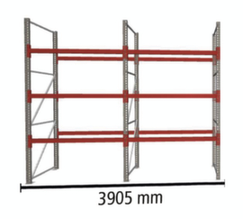 META Palettenregal MULTIPAL für 16 Paletten, 3905 mm breit, 4 Lagerebenen