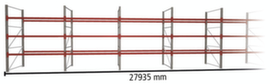 META Palettenregal MULTIPAL für 120 Paletten, 27935 mm breit, 4 Lagerebenen