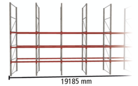 META Palettenregal MULTIPAL für 80 Paletten, 19185 mm breit, 4 Lagerebenen