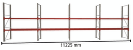 META Palettenregal MULTIPAL für 24 Paletten, 11225 mm breit, 3 Lagerebenen