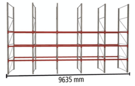 META Palettenregal MULTIPAL für 20 Paletten, 9635 mm breit, 4 Lagerebenen
