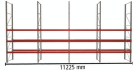 META Palettenregal MULTIPAL für 32 Paletten, 11225 mm breit, 4 Lagerebenen