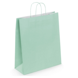 Papier-Tragetasche mint mit gedrehter Papierkordel - 350 x 400 x 140 mm