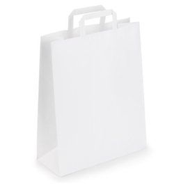 Weiße Papier-Tragetaschen mit Papierhenkel RAJA 260 x 120 350 mm