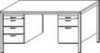 Gera Schreibtisch Pro mit Hängecontainer Technische Zeichnung 2 S