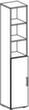 Gera Büroregal Milano, 3 Regalfächer, Breite 400 mm, lichtgrau Technische Zeichnung 1 S