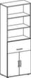 Gera Büroregal Milano mit HR-Auszug, 3 Regalfächer, Breite 800 mm, lichtgrau Technische Zeichnung 1 S