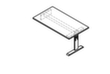 Anbautisch für Sideboard, Breite x Tiefe 1600 x 800 mm, Platte Ahorn Technische Zeichnung 1 S