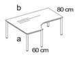 Nowy Styl Höhenverstellbarer Freiform-Schreibtisch E10 Technische Zeichnung 1 S