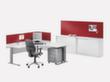 Nowy Styl Freiform-Schreibtisch E10 mit 4-Fußgestell aus Rundrohr Milieu 5 S