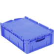 Euronorm-Stapelbehälter, blau, Inhalt 32 l, Zweiteiliger Scharnierdeckel Standard 2 S
