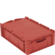 Euronorm-Stapelbehälter, rot, Inhalt 32 l, Zweiteiliger Scharnierdeckel Standard 2 S