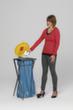 Edelstahl-Müllsackständer, für 120-Liter-Säcke, Deckel gelb Milieu 1 S