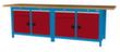 Bedrunka + Hirth Werkbank mit Buche-Massivholzplatte Gestell in vielen Farben, 4 Schubladen, 4 Schränke