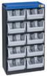 Allit Extra stabiles Schubladenmagazin VarioPlus Pro 53/20, 10 Schublade(n), schwarz/blau/weiß transluzent