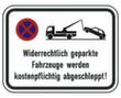 Parkplatzschild SafetyMarking® Halteverbot/"Widerrechtlich parkende Fahrzeuge..."