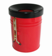 Selbstlöschender Abfallbehälter FIRE EX zur Wandbefestigung, 24 l, rot, Kopfteil schwarz