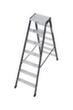 Krause Eloxierte Stufen-Doppelleiter MONTO® SePro D®, 2 x 7 rutschhemmend profilierte Stufen Standard 3 S