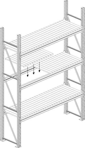 META Stahlpaneele MULTIPAL für Palettenregal, Breite x Tiefe 1825 x 1100 mm Technische Zeichnung 1 ZOOM