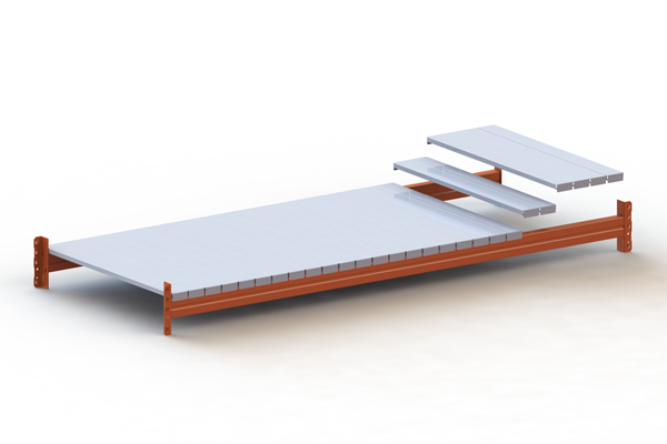 META Boden mit Stahlpaneelen Multipal S für Weitspannregal, Breite x Tiefe 2700 x 1100 mm Standard 1 ZOOM