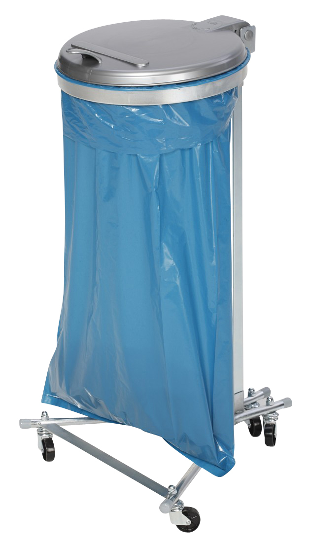 VAR Fahrbarer Müllsackständer, für 120-Liter-Säcke, Deckel silber Standard 1 ZOOM
