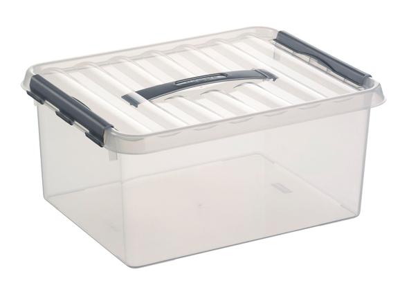 Stapelbare Aufbewahrungsbox, transparent, Inhalt 15 l, Stülpdeckel Standard 1 ZOOM