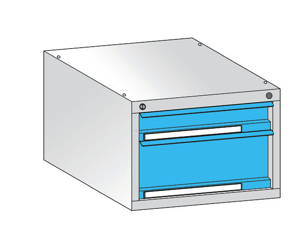 Schubladen-Unterbau mit 2 Schubladen Standard 1 ZOOM