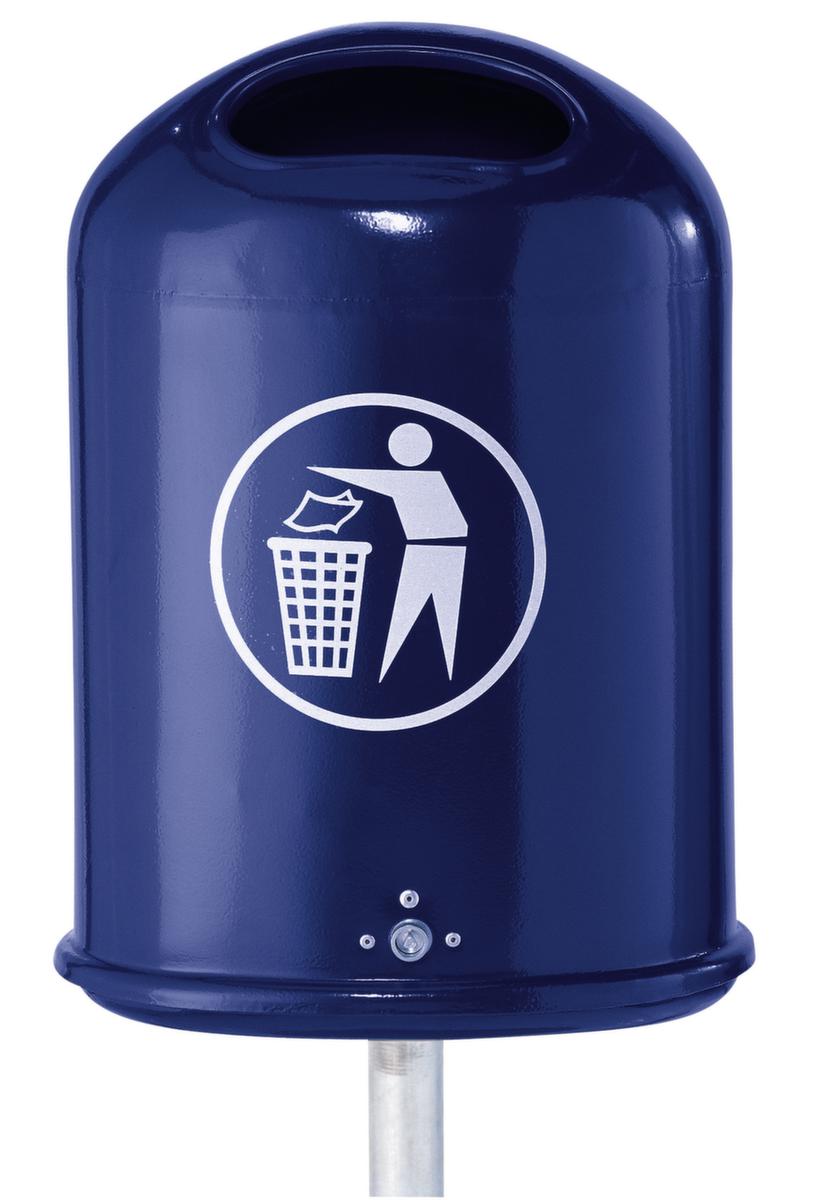 Ovaler Abfallbehälter für den Außenbereich, 45 l, kobaltblau Standard 1 ZOOM