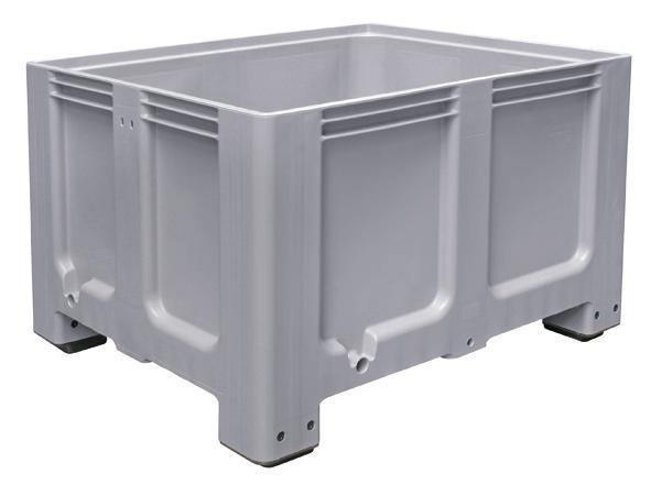 Großbehälter für Kühlhäuser, Inhalt 610 l, anthrazit, 4 Füße Standard 1 ZOOM