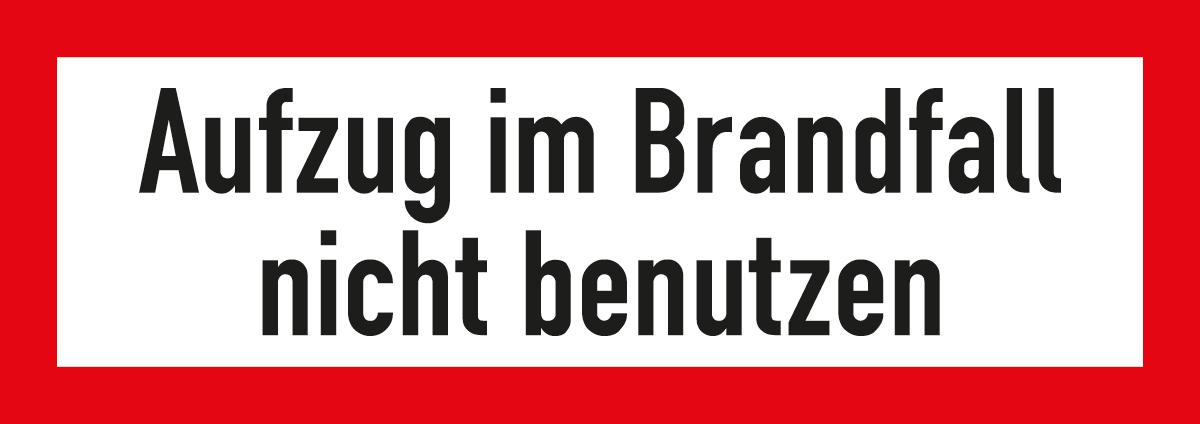 Brandschutzschild "Aufzug im Brandfall nicht benutzen", Aufkleber, langnachleuchtend Standard 1 ZOOM