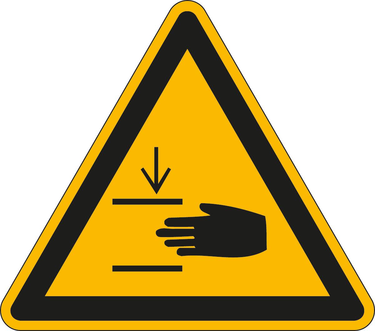 Warnschild vor Handverletzungen, Wandschild Standard 1 ZOOM