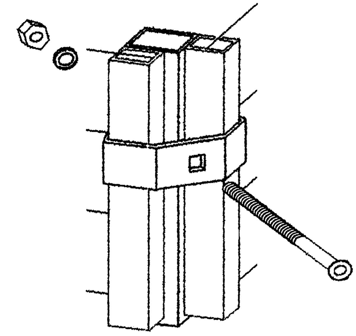 Eck-Aufsatzelement für Trennwandsystem, Breite 480 / 480 mm Technische Zeichnung 3 ZOOM
