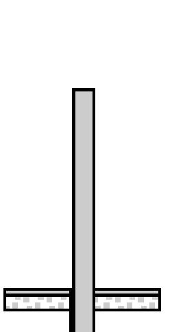 Sperrpfosten PARKY mit flachem Kopf, Höhe 1000 mm, Zum Einbetonieren Technische Zeichnung 1 ZOOM