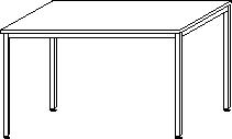 Gera Schreibtisch Pro 4-Fußgestell Technische Zeichnung 1 ZOOM
