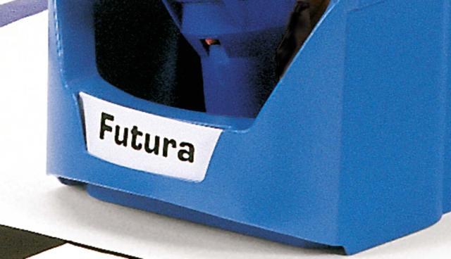 Etikett Futura für Sichtlagerkasten Milieu 1 ZOOM