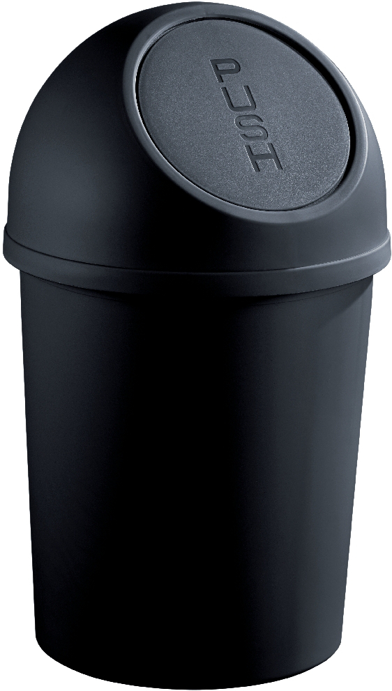 helit Push-Abfallbehälter, 6 l, schwarz Standard 1 ZOOM