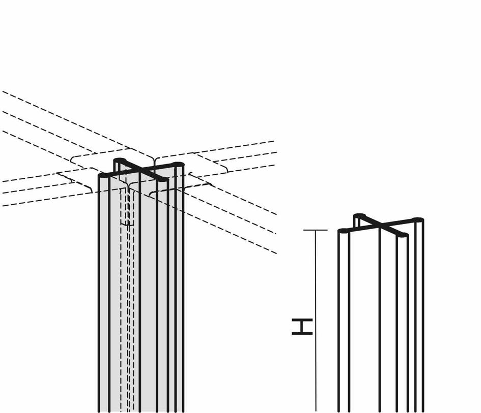 Gera Winkelverbindung Pro für Trennwand, Höhe 400 mm Standard 1 ZOOM