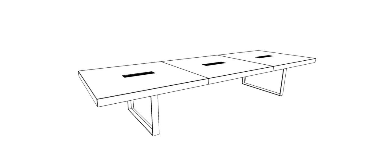 Quadrifoglio Konferenztisch T45, Breite x Tiefe 4200 x 1400 mm, Platte Nussbaum Technische Zeichnung 1 ZOOM