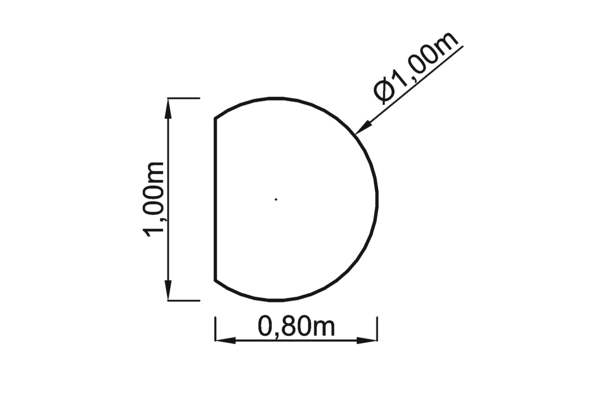 Anbauplatte Sina, Breite x Tiefe 1000 x 800 mm, Platte weiß Technische Zeichnung 1 ZOOM