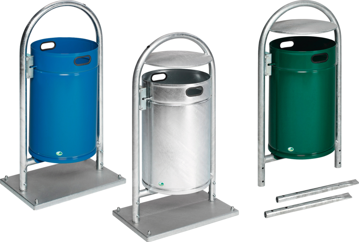 VAR Abfallbehälter mit Rohrbogenständer für außen Standard 1 ZOOM