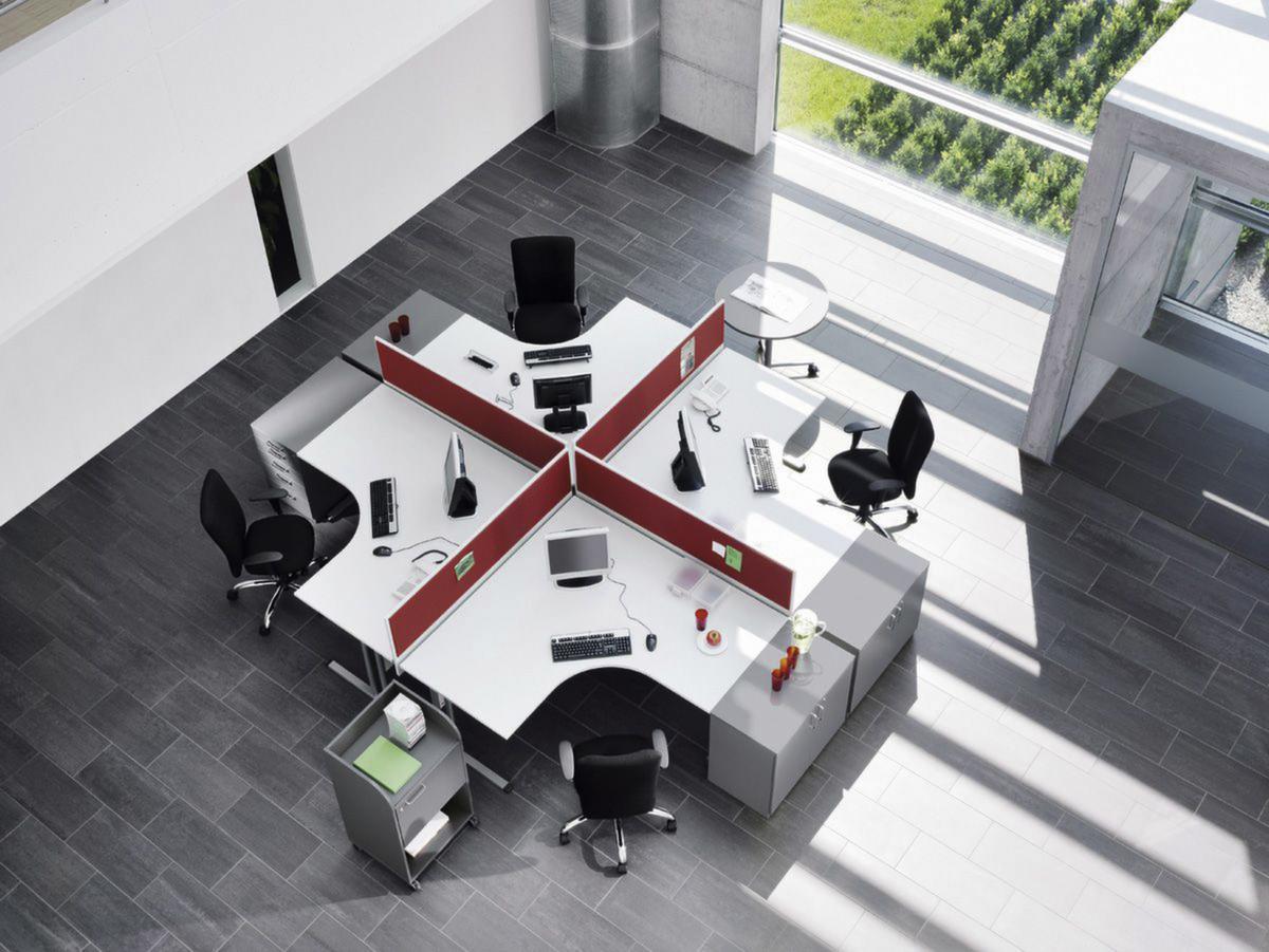 Nowy Styl Freiform-Schreibtisch E10 mit 4-Fußgestell aus Rundrohr Milieu 3 ZOOM
