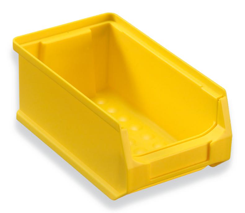 Sichtlagerkasten Grip mit Noppenboden, gelb, Tiefe 175 mm, Polypropylen Standard 1 ZOOM