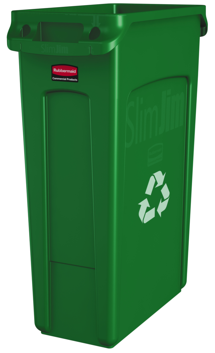 Rubbermaid Wertstoffsammler Slim Jim® mit Lüftungskanälen, 87 l, grün Standard 1 ZOOM