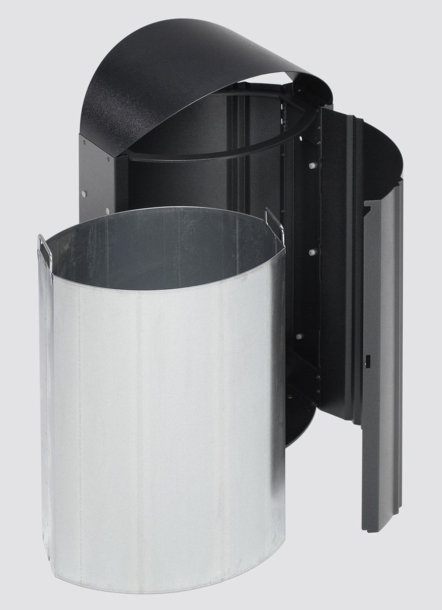 VAR Abfallbehälter für außen in antiksilber, 50 l, antiksilber Standard 2 ZOOM