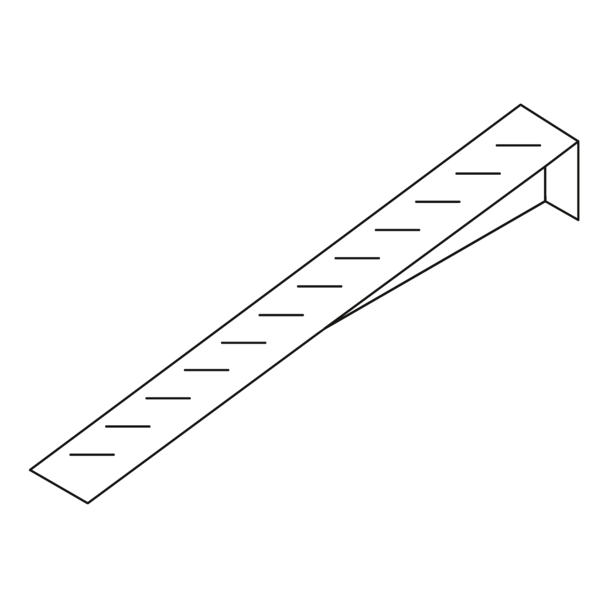 Rampenverbinder für Flach-Bodenwanne, Länge 850 mm Technische Zeichnung 1 ZOOM