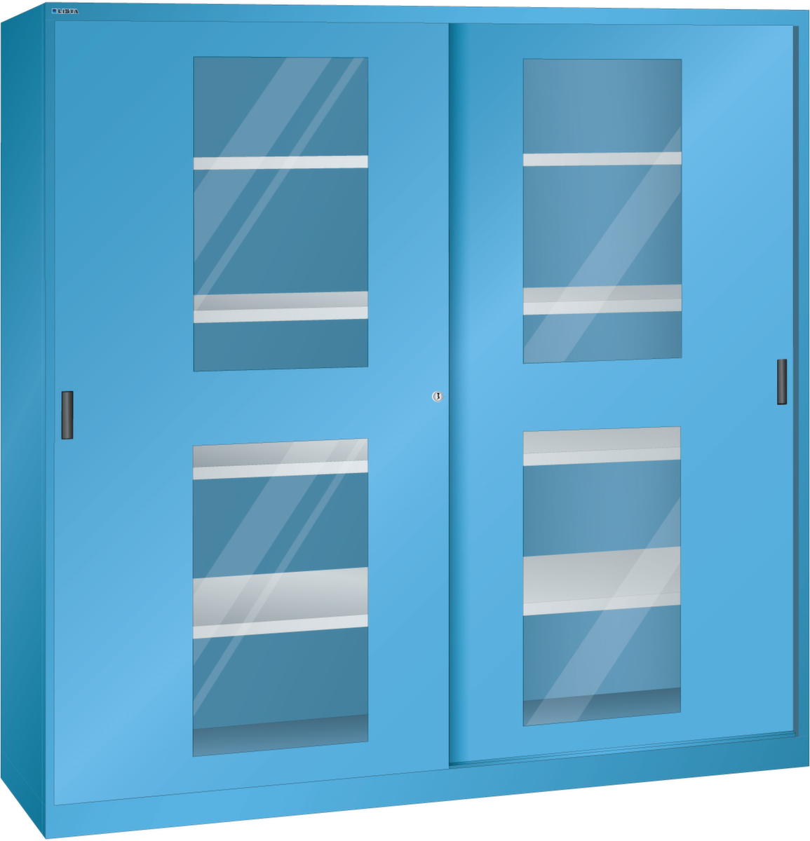 LISTA Sichtfenster-Schiebetürenschrank mit verzinkten Böden Standard 1 ZOOM