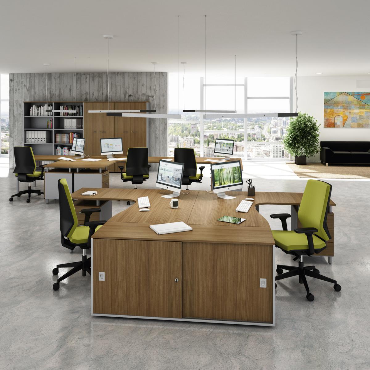 Quadrifoglio Büro-Set Practika mit 1 Schreibtisch, 1 Standcontainer Milieu 3 ZOOM
