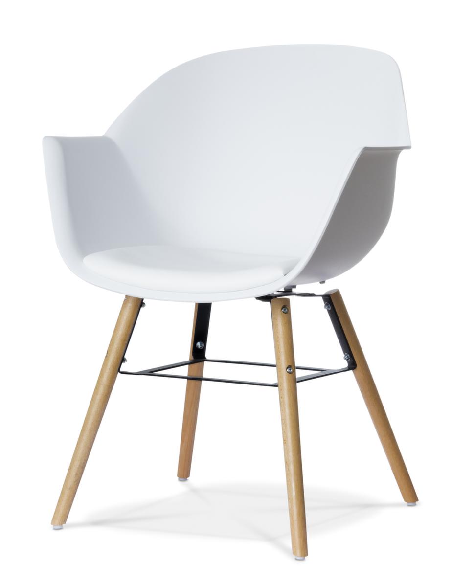 Paperflow Besucherstuhl Wiseman mit Armlehnen, Sitz weiß, 4-Fußgestell Standard 2 ZOOM