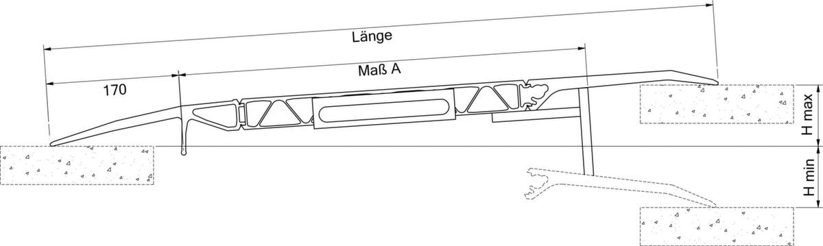 Überfahrbrücke mit 4000 kg Traglast Technische Zeichnung 1 ZOOM